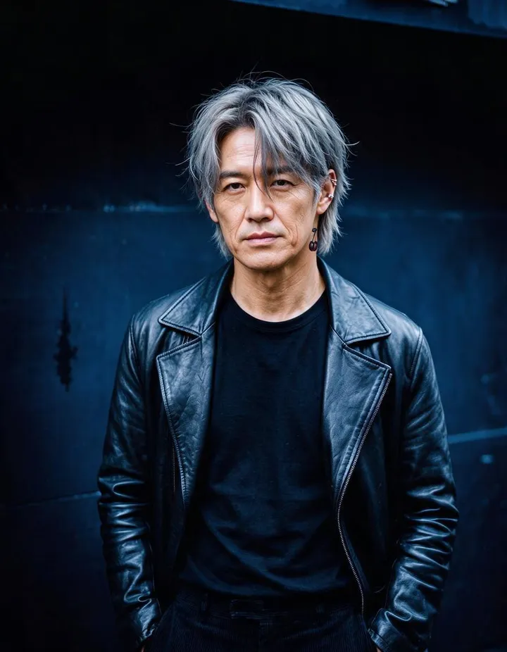 The Mature face preset adds lines and grey temples to a young K-drama lead.